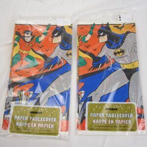 Vintage 1993 DC Comics Batman Paper Tablecloth Lot of 2  Sz: 54" x 84" NOS!